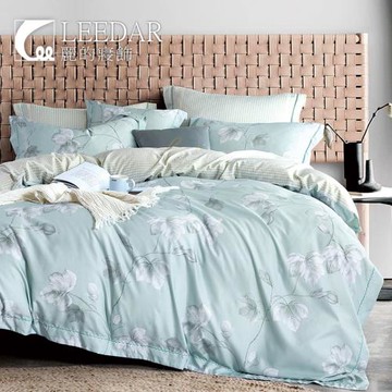 LEEDAR 麗的   漫步時綠  頂級使用吸溼排汗萊賽爾纖維單人涼被床包組床包高度35公分