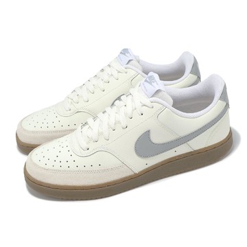 休閒鞋 Court Vision LO 男鞋 米白 灰 膠底 復古 低筒 HV2530-100