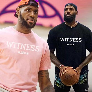 湖人隊詹姆斯短袖體恤男籃球訓練球衣周邊禮物勒布朗同款粉色t恤