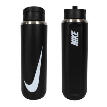 NIKE SS RECHARGE 吸管保冷瓶24OZ-登山 單車 運動水壺 N101379509124 黑白