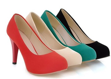 【零碼出清】高跟鞋 婚鞋 素面鞋 絨面-紅34 女鞋CCC【no-40834937982】