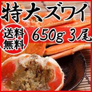 ずわい ズワイガニ 蟹 姿 北海道産 ボイル 650g×3尾 送料無料  かに カニ 蟹 ギフト プレゼント お買い得 かにみそ