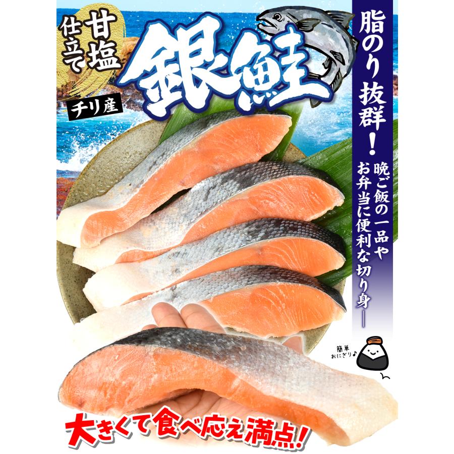 さけ 2kg 銀鮭 切り身 チリ産 1kg×２袋 甘塩 切身 定塩 シャケ 焼き鮭 メガ盛り 送料無料 冷凍便