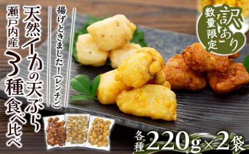 天ぷら 訳あり 食べ比べ 6袋 220g × 各2袋 天然イカの天ぷら