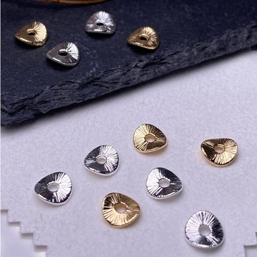 【Rich手作】14k包金 隔片 花片 隔珠 造型隔片 荷葉片 波浪型格片 不規格 手作材料 水晶材料 水晶配件現貨在台