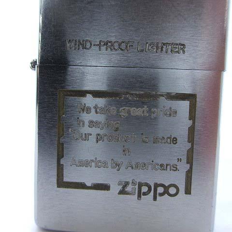 ジッポー ZIPPO WIND-PROOF Our product is made America by Americans ウィンドプルーフ オイルライター XIII 1997年製 シルバーカラー 銀