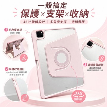 旋轉皮套 ipad平板殼  帶筆槽 亞克力防彎 適用iPad  Pro 11 10 9 Air8 7 6 A16 11吋