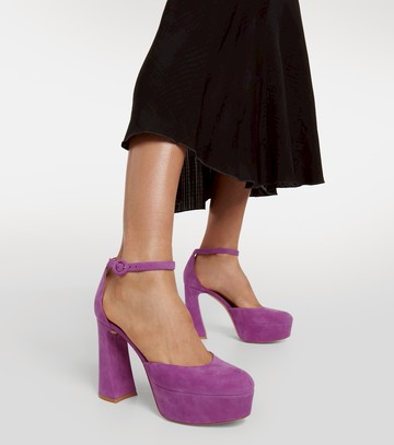 Gianvito Rossi Vernice platform suede pumps