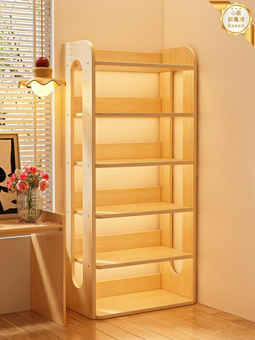 【轉角收納王】實木書架 置物架 書櫃 儲物架 落地架 收納架 一體靠牆設計 加厚板材 多尺寸可選 學生兒童房家用