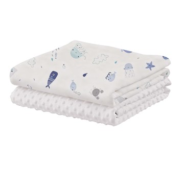 HABABY雙面魔豆毯海洋世界款130x100cm