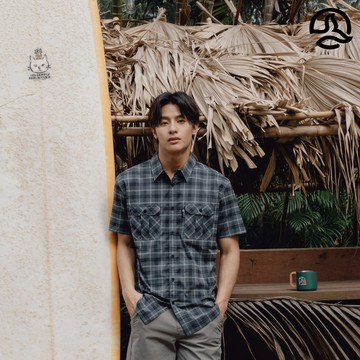 TERNUA 男 Dryshell短袖格紋襯衫 FORTUNE 1481352 / 7566石灰 (M-XL)