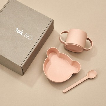 【OOYII吾憶】日本製Tak BIO Kids Dish抗菌小熊餐具組(三色可選)｜新生禮、彌月禮、週歲禮、生日禮物｜【快速出貨】