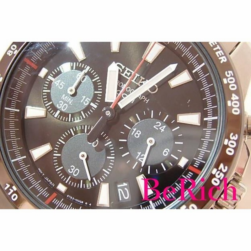 美品】セイコー メンズ腕時計 クロノグラフ 6T63-00D0 白文字 デイト