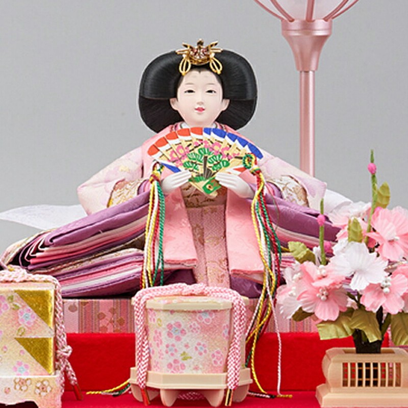 雛人形 コンパクト ケース入り 藤翁 羽衣 三五 親王飾り・桃 極上刺繍仕立 スワロフスキー冠 栓欅 刺繍バック オルゴール付き アクリルケース飾り  通販 LINEポイント最大0.5%GET LINEショッピング