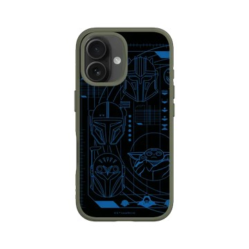 iPhone 16 SolidSuit 海藻綠 - 迪士尼-星際大戰 Star Wars - 曼達洛人-線稿風格