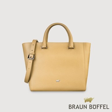 【BRAUN BUFFEL 德國小金牛】台灣總代理 依雅娜 大托特包-淺棕色/BF853-56-CR