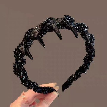 【七號】珍珠黑色水鑽氣質高級髮箍復古頭箍髮卡法式新款百搭頭飾髮箍免運