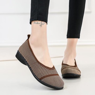 奶奶鞋一腳蹬淺口女鞋軟底舒適中老年媽媽鞋輕便防滑老北京布鞋女