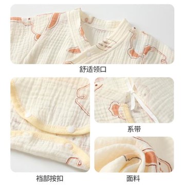 【撤柜專區】品牌專柜寶寶短袖包屁衣夏純棉新生兒連體衣三角哈衣