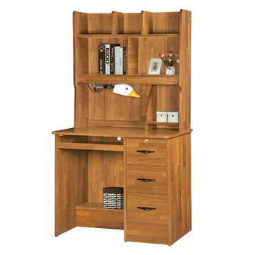 文創集 海韻3尺三抽鍵盤高書桌組合(六色可選)-90x54x163cm免組