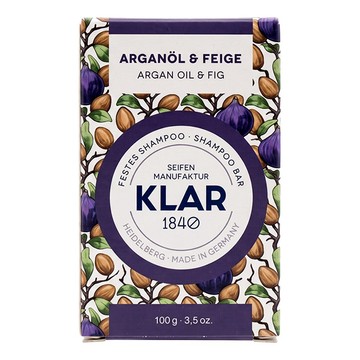 德國 KLAR Seifen 修護潤澤植萃洗髮皂 摩洛哥堅果油&無花果  100g  1個