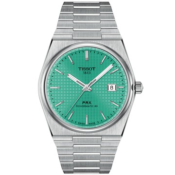 TISSOT 官方授權 PRX 簡約復古機械腕錶-薄荷綠 錶 手錶 送禮 T1374071109101 / T137.407.11.091.01