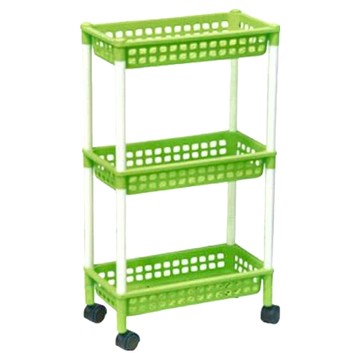 JUSKU 佳斯捷 滑輪多麗3層置物架 2321 附滑輪設計 多層收納 適用於客廳、臥室、廚房  1組  W39.5 X D20.8 X H71.0 cm  綠色