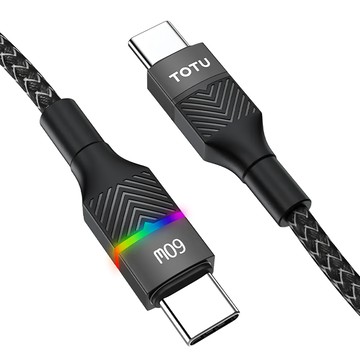 TOTU 拓途 征程系列 PD編織快充線 USB-C TO Type-C 60W/6A Max 150cm  黑色  1條