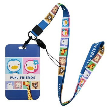 PUKU 藍色企鵝 MyColor硬式卡套 頸掛帶  6.8 x 11cm  深藍色