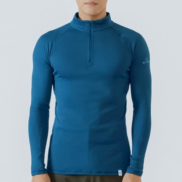 Maka 高領拉鍊刷毛保暖衣 男款 暗岩藍