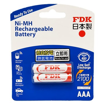 FDK 4號低自放電鎳氫電池套裝 HR-4UTFA 日本製造  2個裝  1組