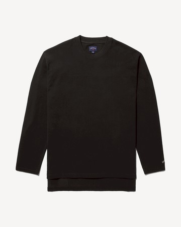 Noah Long Sleeve Oversized Heavyweight Pique Top Black / S