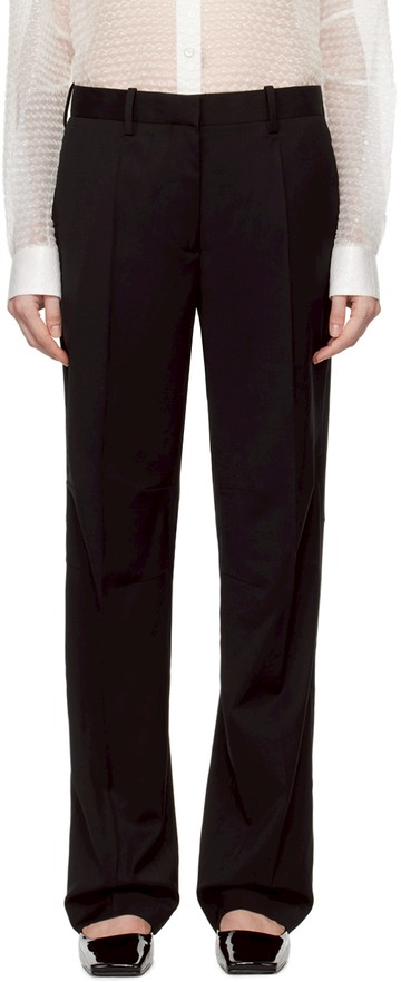 Helmut Lang 黑色 Curved Car 长裤