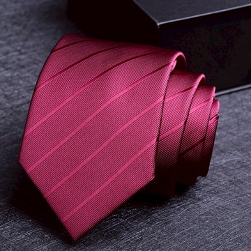 時尚紅色結婚領帶男正裝商務新郎伴郎婚禮職業窄免打拉鏈式酒紅色