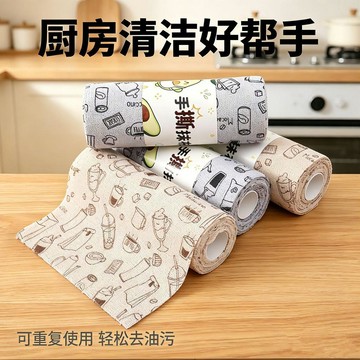 🛒臺灣24h🌳手撕抹布卷洗車加厚家用乾溼兩用吸水去漬去油廚房清潔洗碗布懶人