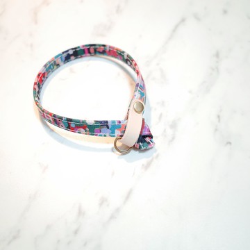 貓 項圈 迷幻的方塊 抽象畫風 紫色 可加購吊牌 附鈴鐺