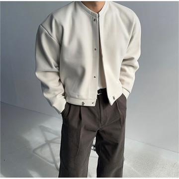 韓國 簡約立領抽繩夾克衫｜4色 男裝 外套  短版 夾克 男生外套K251211