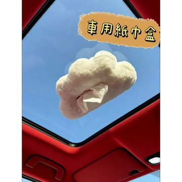 《胖胖ㄉ狗狗》車用雲朵紙巾盒 可愛 磁吸 汽車用品 抬頭見雲朵 小紅書同款 可愛 毛絨紙巾盒 汽車裝飾 汽車收納