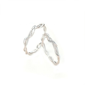 925純銀戒指情侶對戒(一對)-時尚經典纏繞編織無限開口戒生日情人節禮物男女飾品74dw15【獨家進口】【米蘭精品】