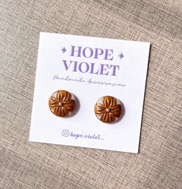 可愛咖啡色蝴蝶結風耳環- Brown Ribbons