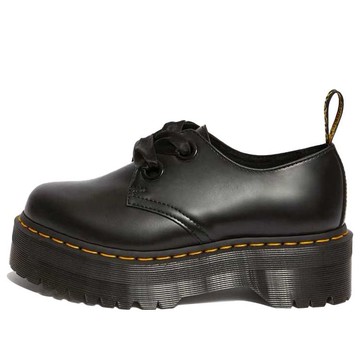 (WMNS) Dr. Martens Holly Leather Platform Shoes 'Black Buttero'