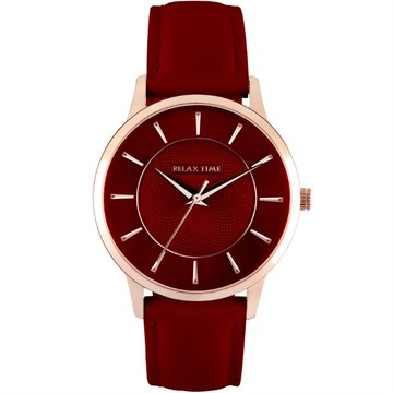 RELAX TIME Classic 經典系列立體波紋腕錶-玫X紅  (RT-88-9L)/36mm｜樂天全館特惠中★指定刷卡回饋10%