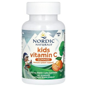 Nordic Naturals, 兒童維生素 C 軟糖，4 歲以上，美味橘子味，250 毫克，60 粒軟糖（每粒軟糖 125 毫克）
