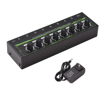 8聲道耳機放大器 立體聲耳機功放 6.35mm輸入輸出接口 金屬外殼 適用於錄音室和舞臺 HA800-PRO 美規 AC