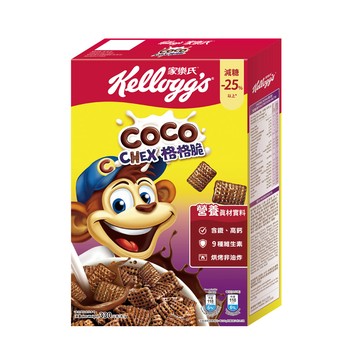 Kelloggs家樂氏格格脆-巧克力330g（新舊包裝隨機出貨）