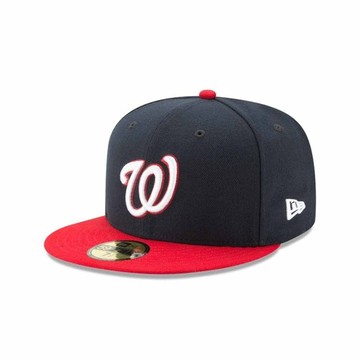 NEW ERA 男女 59FIFTY MLB 球員帽 國民 海軍藍/紅 NE70360962