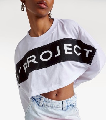 Y/Project Logo cotton jersey crop top