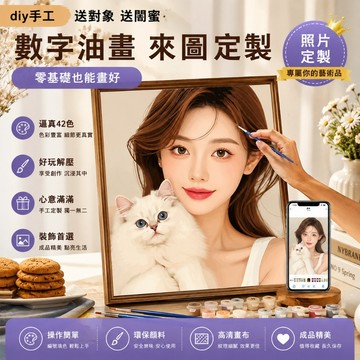 DIY數字油畫🔥客製化油畫 相框畫 數字畫 掛畫 照片客製定製化 訂製油畫 填色手繪ins 風油彩裝飾畫 生日禮物 禮品