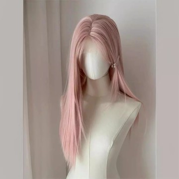 💥超惠購go💥粉金色前額蕾絲長直髮假髮女全頭套萬用cos2024秋冬新款