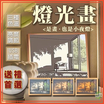 🔥隔日到貨🔥LED燈光畫 小夜燈 床頭燈 擺飾 氛圍燈 裝飾燈 裝飾畫 交換禮物 聖誕禮物 創意小夜燈